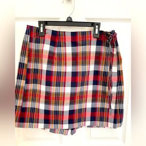 Ann Taylor plaid wrap skort Sz 12